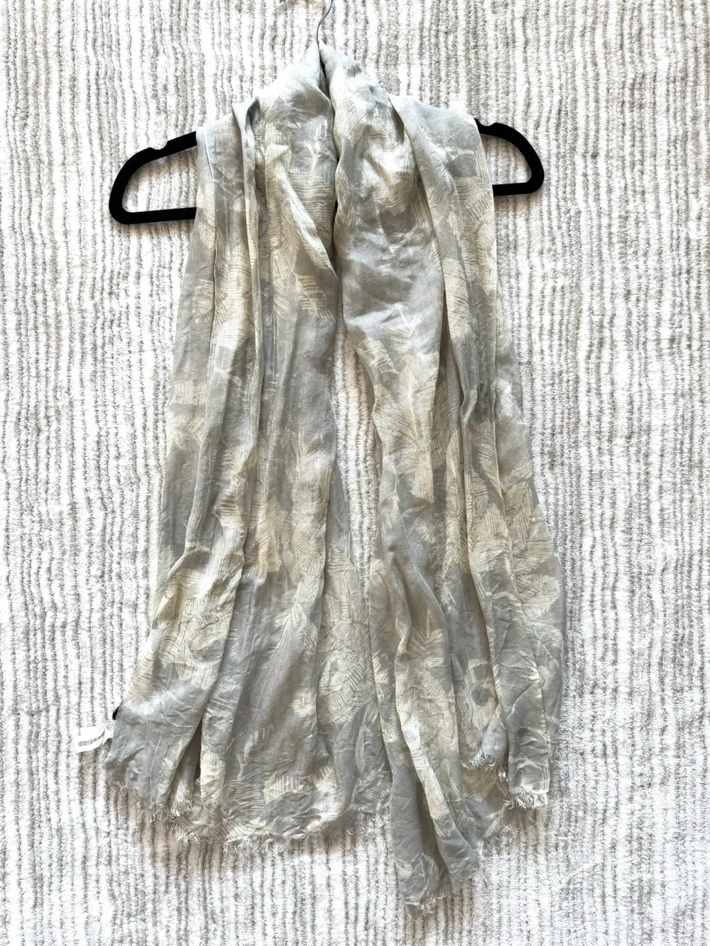Banana Republic Silk Wool Floral Rectangle Fringe Scarf